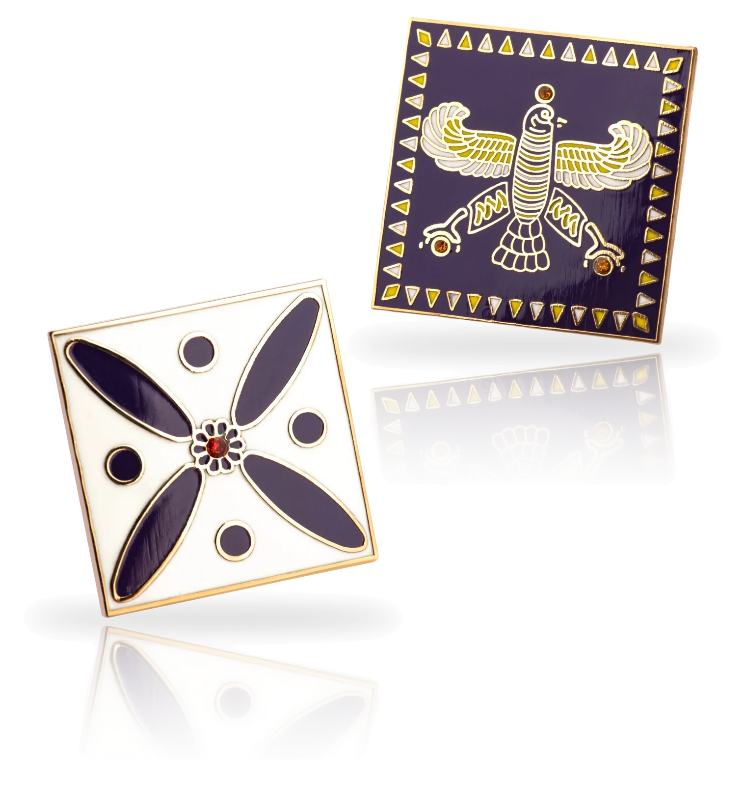 Derafsh and Shahbaz square pins